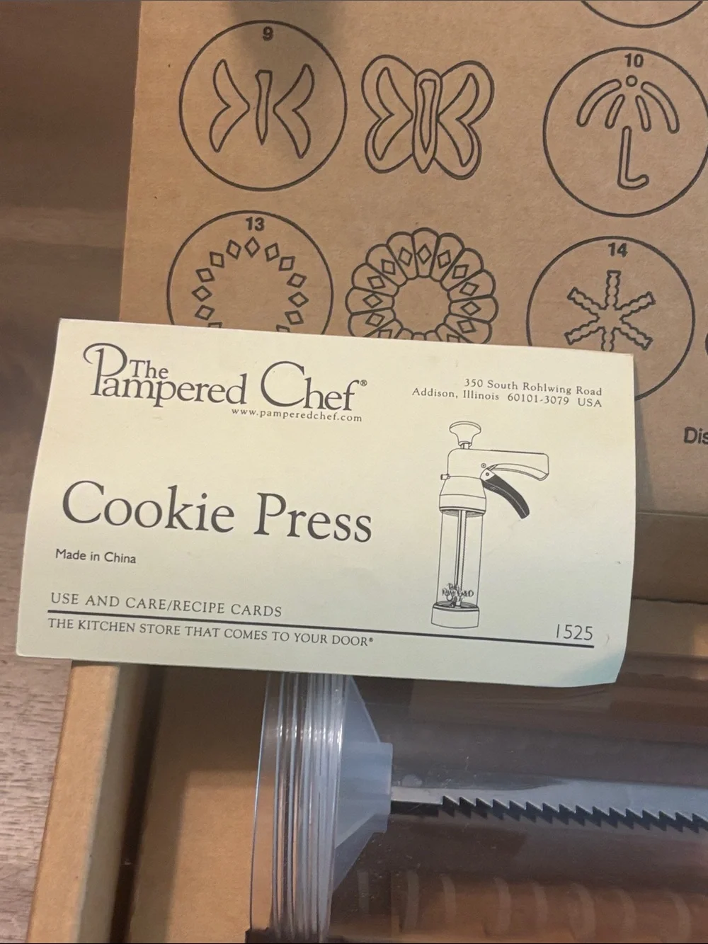 The Pampered Chef Cookie Press Box - Tan and Black